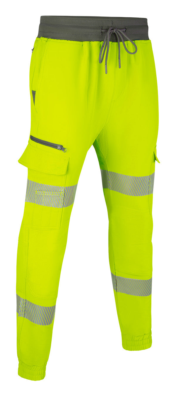 Beeswift Mens Hi Vis Work Joggers Mjb01 - Saturn Yellow - Customisable Trousers