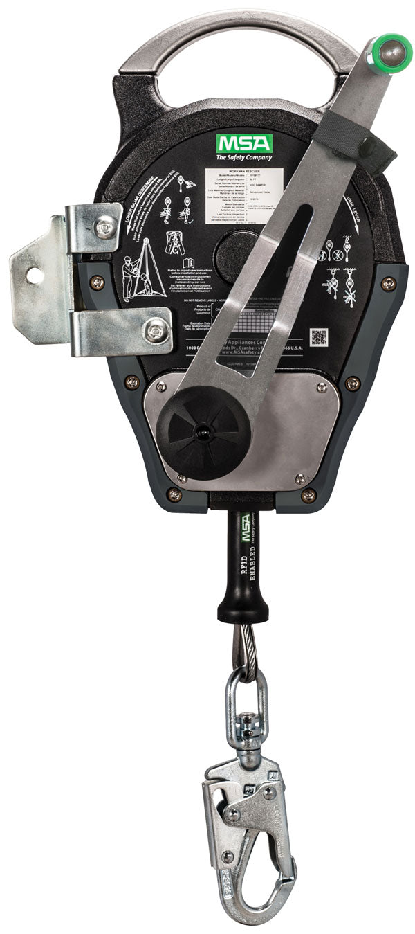 Workman Rescuer M Stainless Steel Cable - MSA10158192 - Black 15M - Customisable Controlled Descent