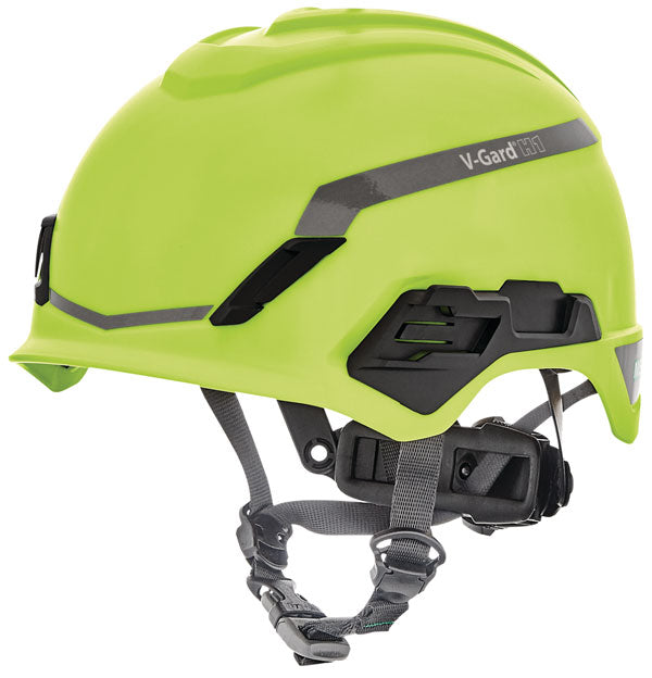 MSA V-Gard H1 Non Vented Safety Helmet - Lime Green - Customisable Head Protection