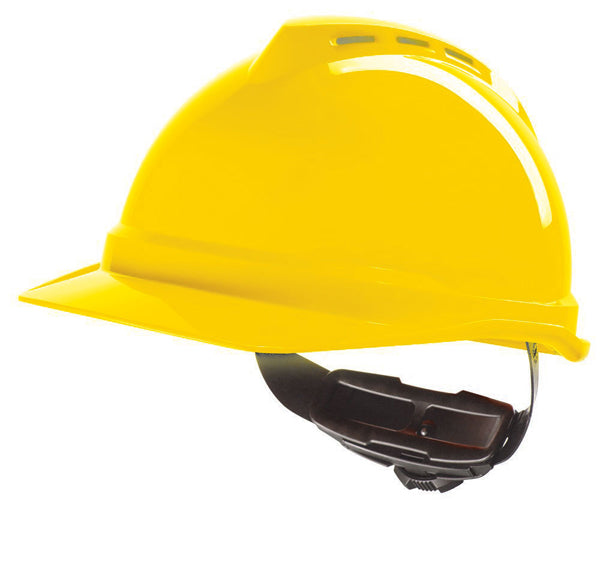 MSA V-Gard 500 Vented Safety Helmet - Yellow - Customisable Head Protection