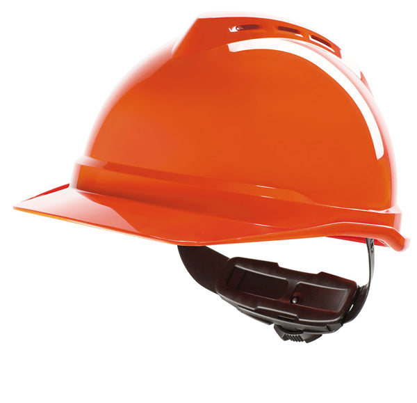 MSA V-Gard 500 Vented Safety Helmet - Hi Vis Orange - Customisable Head Protection