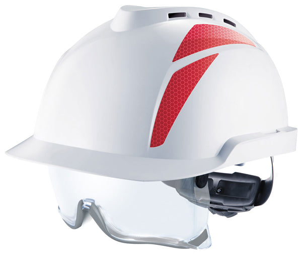 MSA V-Gard 930 Vented Safety Helmet with Integrated Eye Protection - - Customisable Head Protection