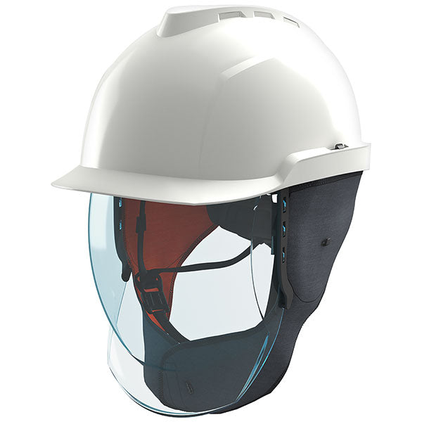 MSA V-Gard 950 Class 2 Electrician Safety Helmet with Face Shield - - Customisable Head Protection