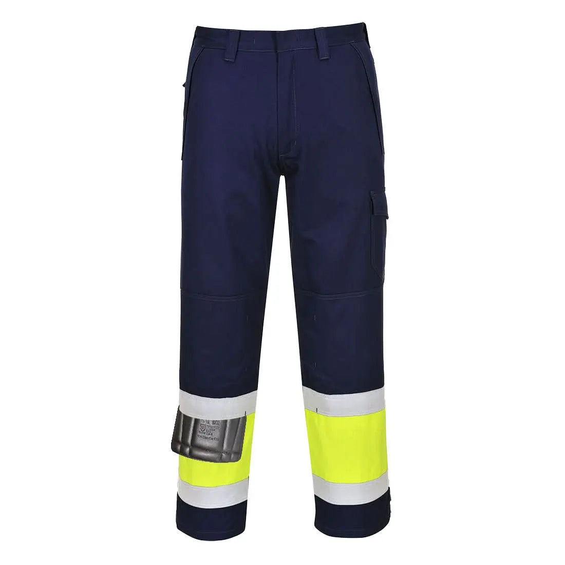 Modaflame Work Hi Vis Class 1 Multi Norm Fr Trousers Mv26 - Yellow Navy Tall - Customisable Work Trousers