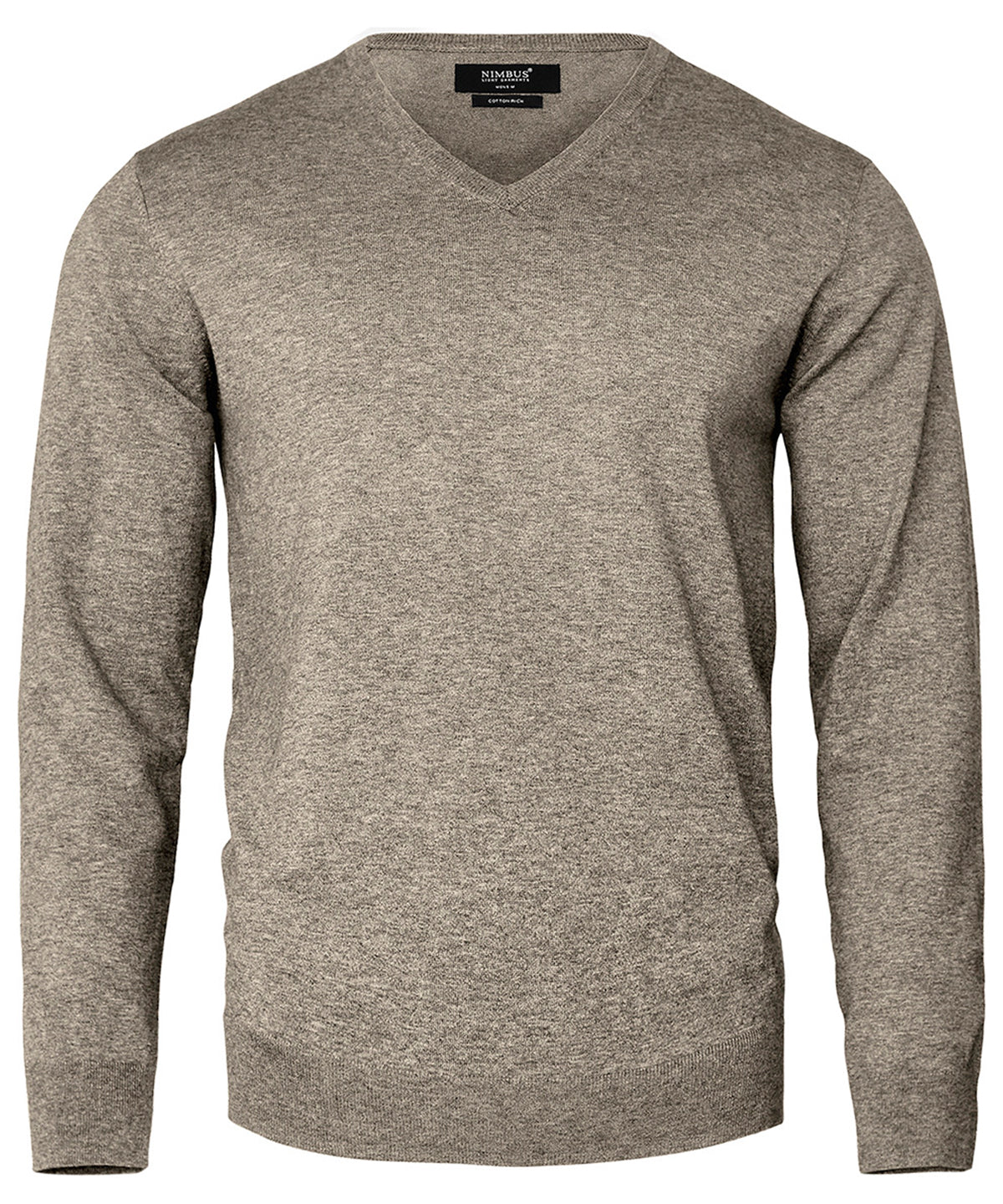Brighton elegant v neck knit - N112M - Sand Melange - Customisable Knitted Jumpers