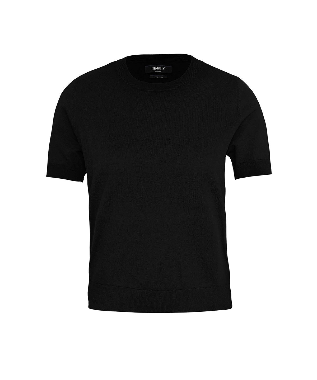 Women’s Brighton short sleeve tee – elegant knitted tee - N144F - Black - Customisable T-Shirts