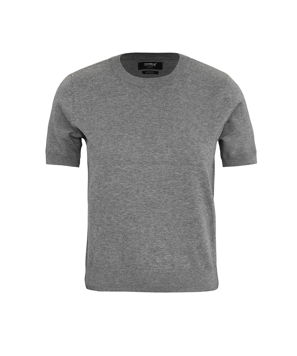 Women’s Brighton short sleeve tee – elegant knitted tee - N144F - Grey Melange - Customisable T-Shirts