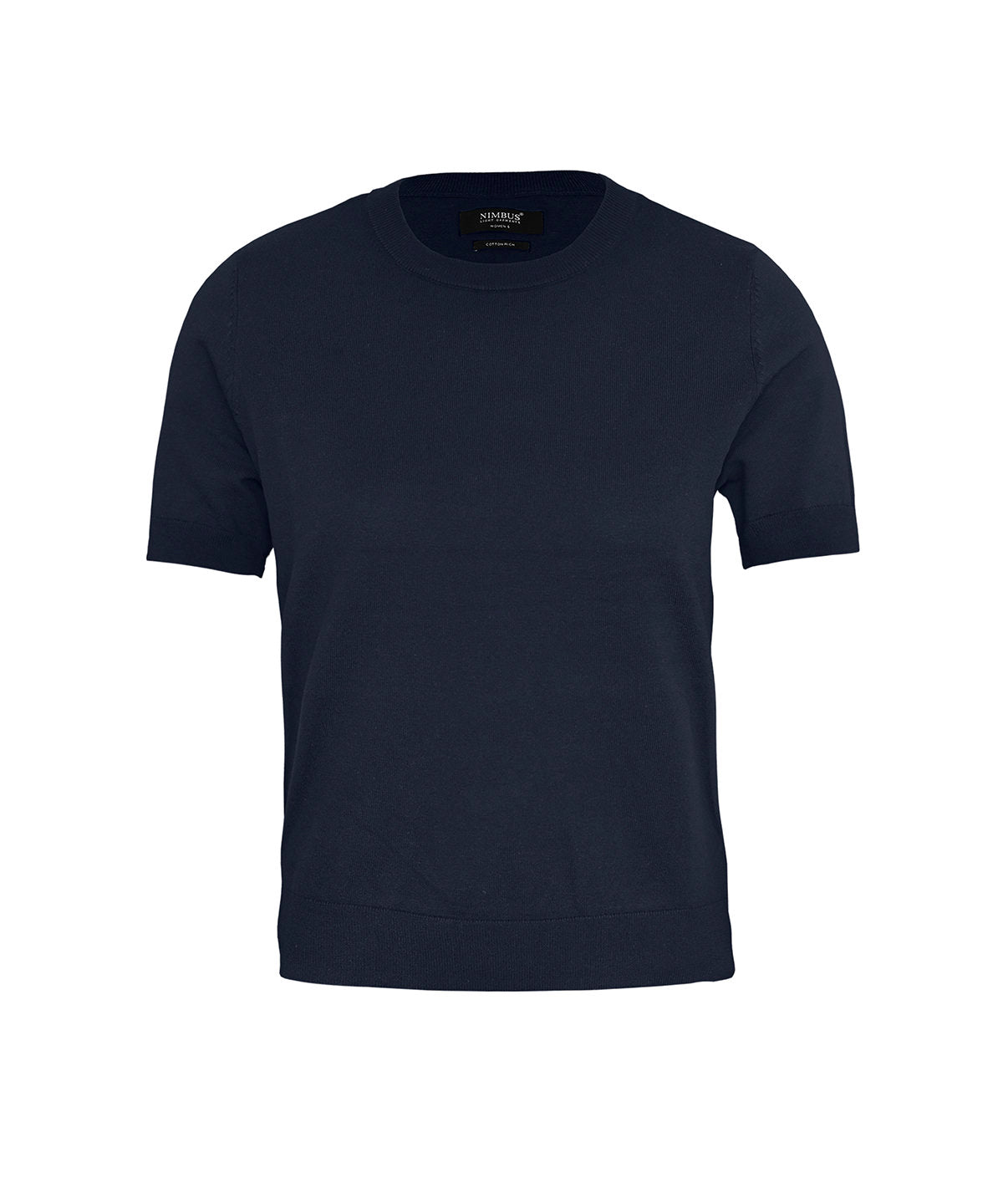 Women’s Brighton short sleeve tee – elegant knitted tee - N144F - Navy - Customisable T-Shirts