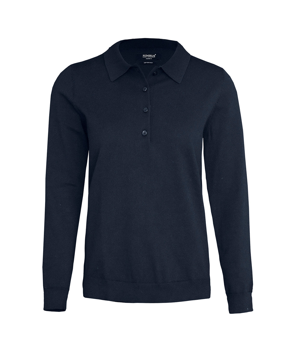 Women’s Brighton long sleeve polo – elegant knitted polo - N145F - Navy - Customisable Polos