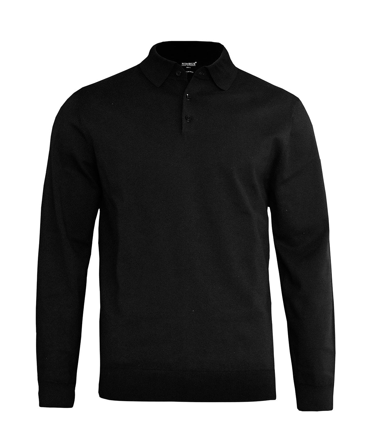Brighton long sleeve polo – elegant knitted polo - N145M - Black - Customisable Polos