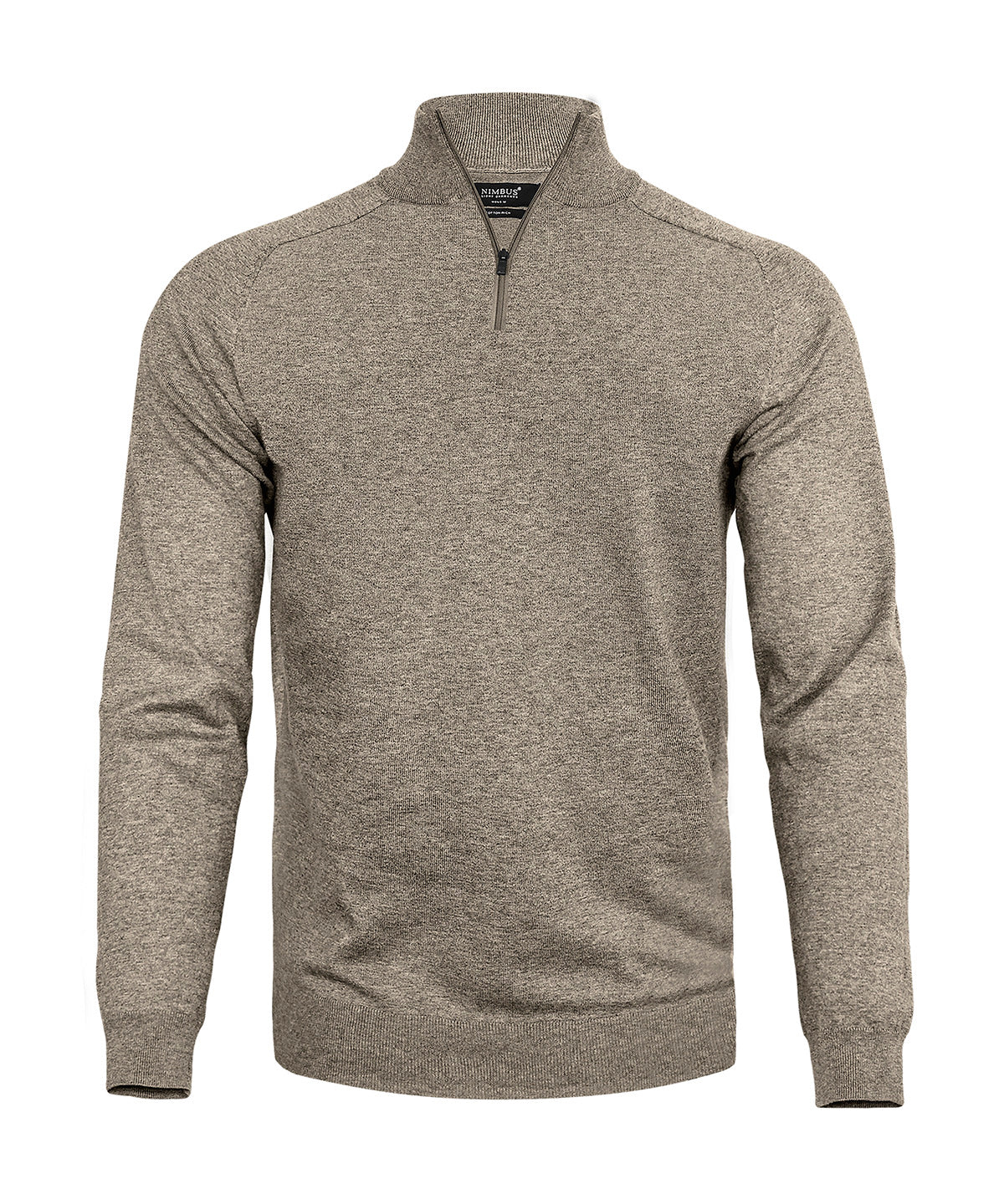 Brighton 14 zip - NB121 - Sand Melange - Customisable Knitted Jumpers