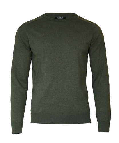 Nimbus Brighton elegant round neck NB94M - Olive Melange - Customisable Knitted Jumpers