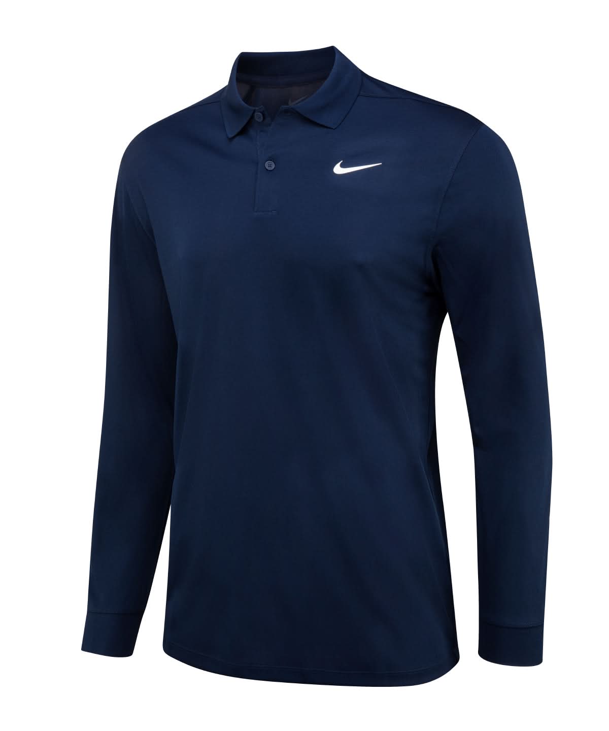 Nike Dri FIT Victory solid long sleeve polo NK354 - College Navy White 2XL - Customisable Polos
