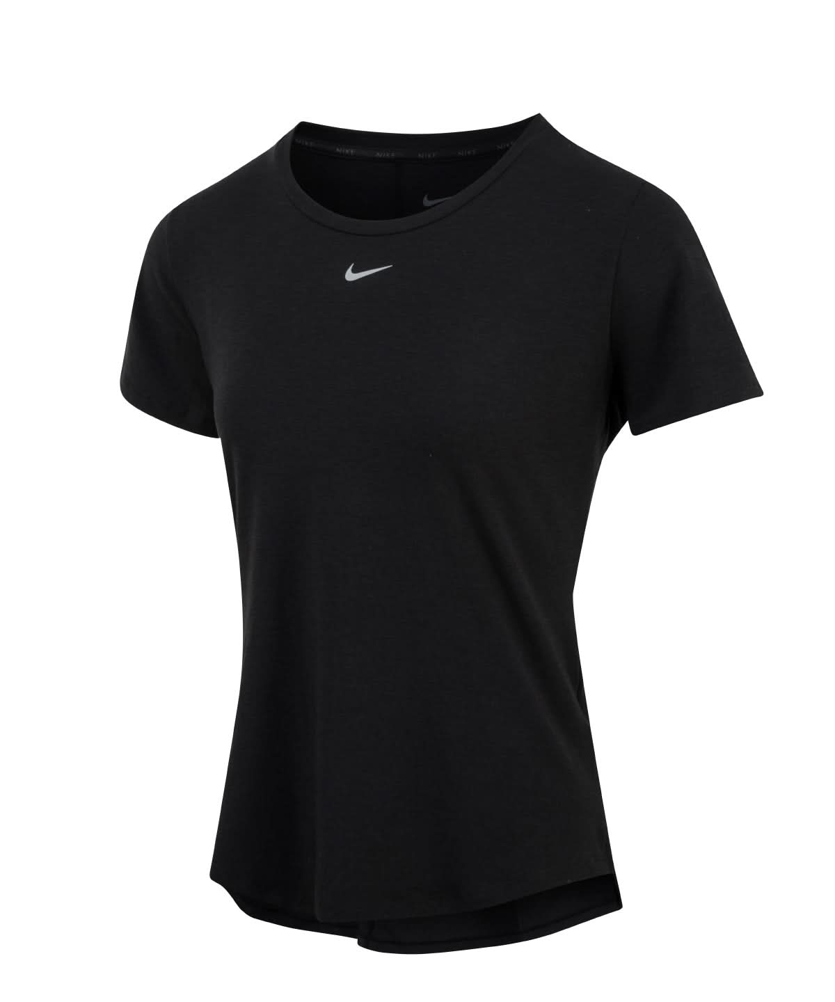 Nike Womens One Luxe Dri FIT short sleeve standard fit top NK377 - Black Reflective Silver XXS - Customisable T-Shirt
