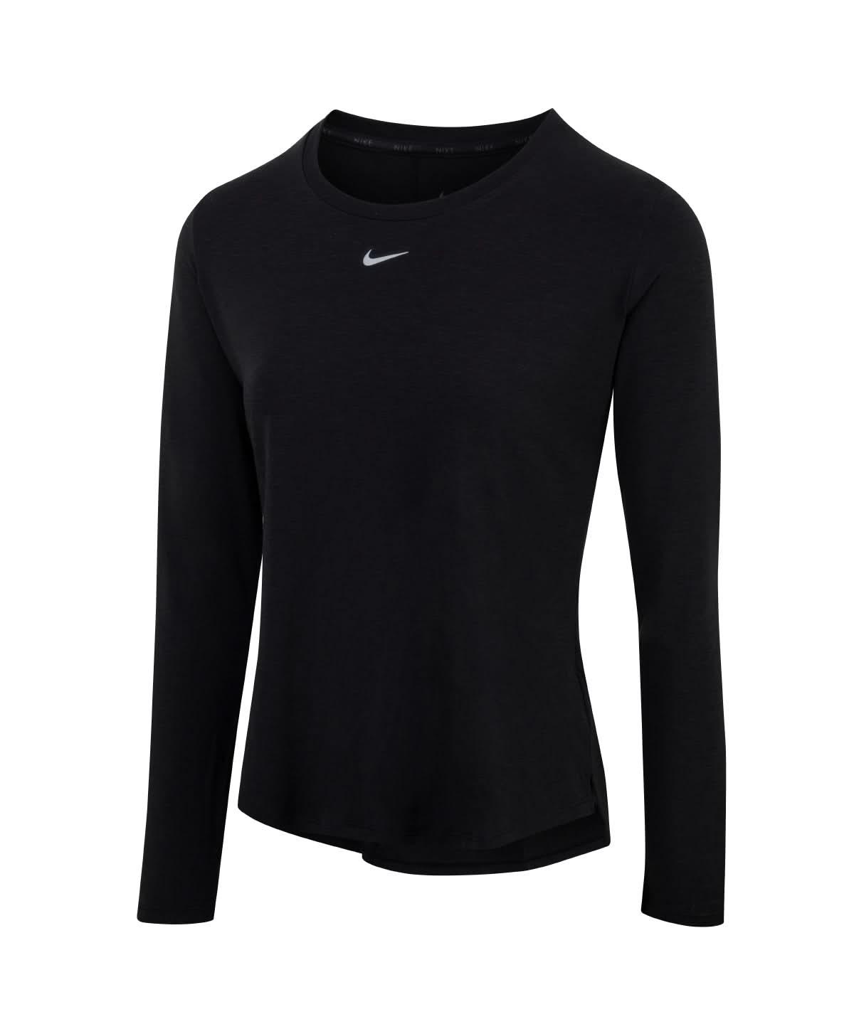 Nike Womens One Luxe Dri FIT long sleeve standard fit top NK378 - Black Reflective Silver XXS - Customisable T-Shirt