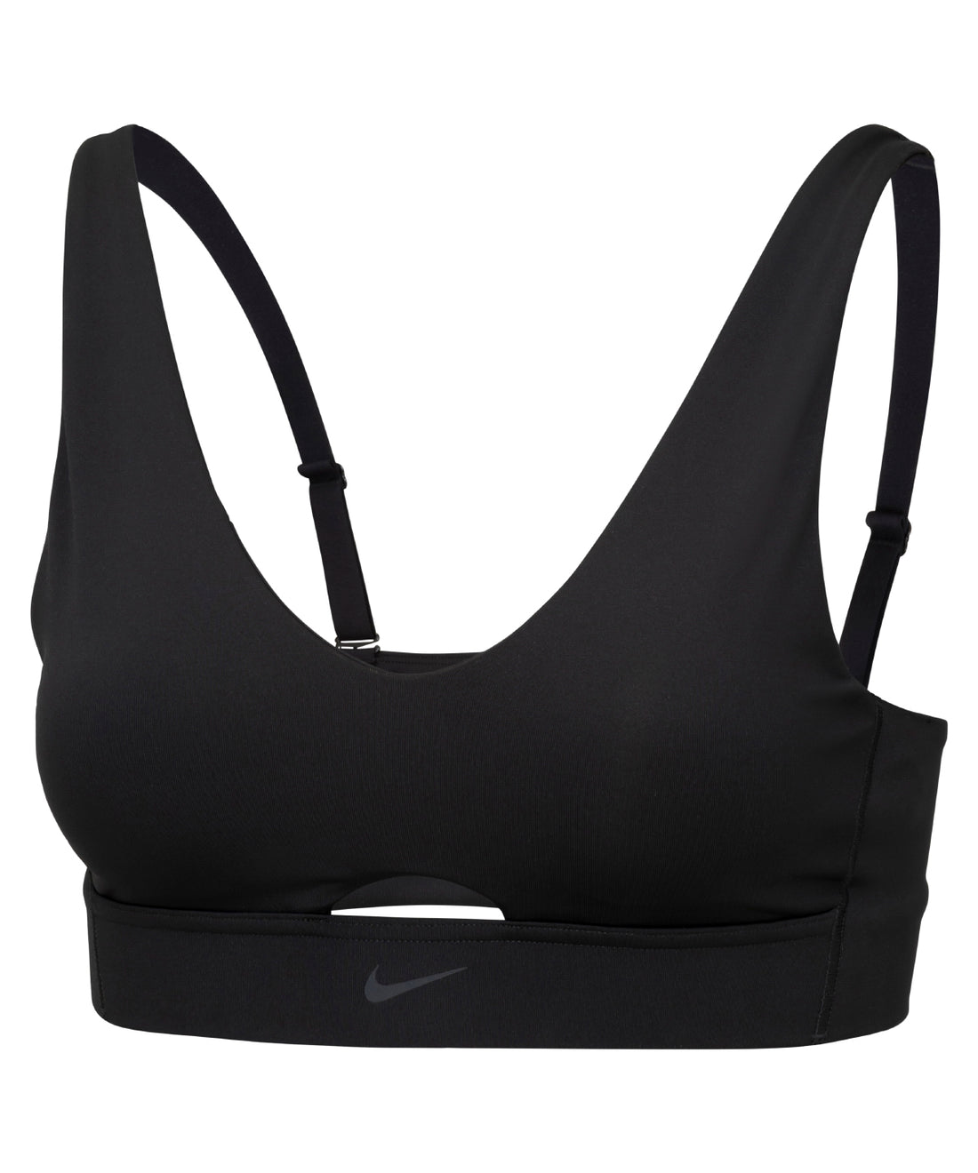 Women’s Nike Dri-FIT indy plunge cutout bra - NK381 - Black Dark Smoke Grey - Customisable Bras