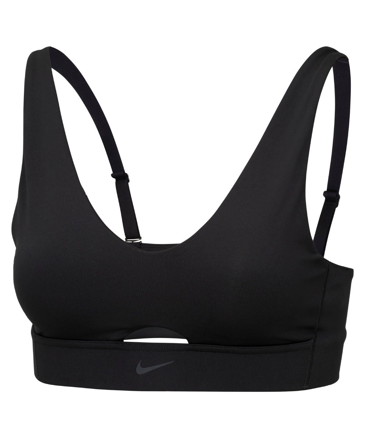 Women’s Nike Dri-FIT indy plunge cutout bra - NK381 - Black Dark Smoke Grey - Customisable Bras