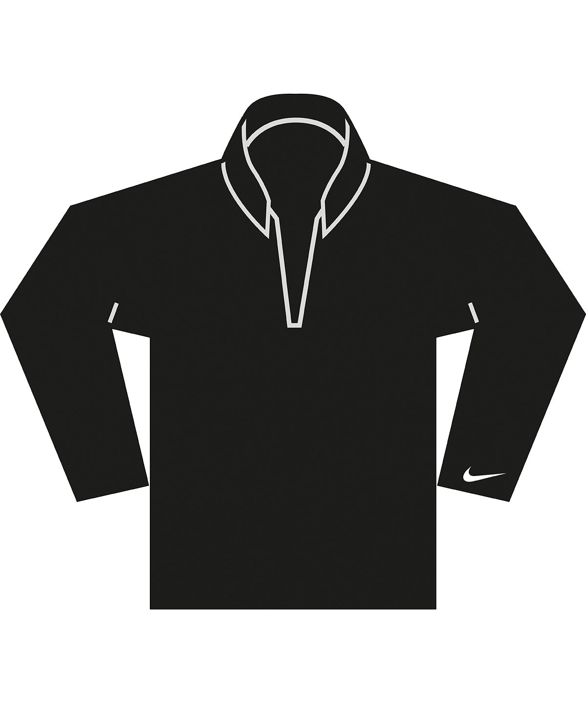 Velocity 1/2-zip top - NK432 - Black White - Customisable Sports Overtops