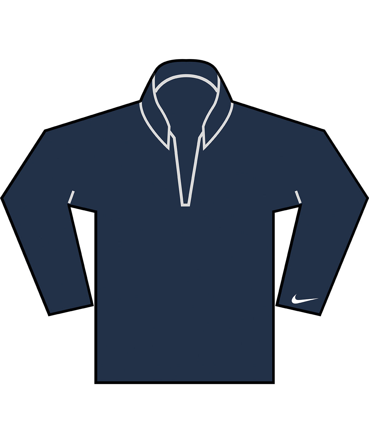 Velocity 1/2-zip top - NK432 - College Navy White - Customisable Sports Overtops