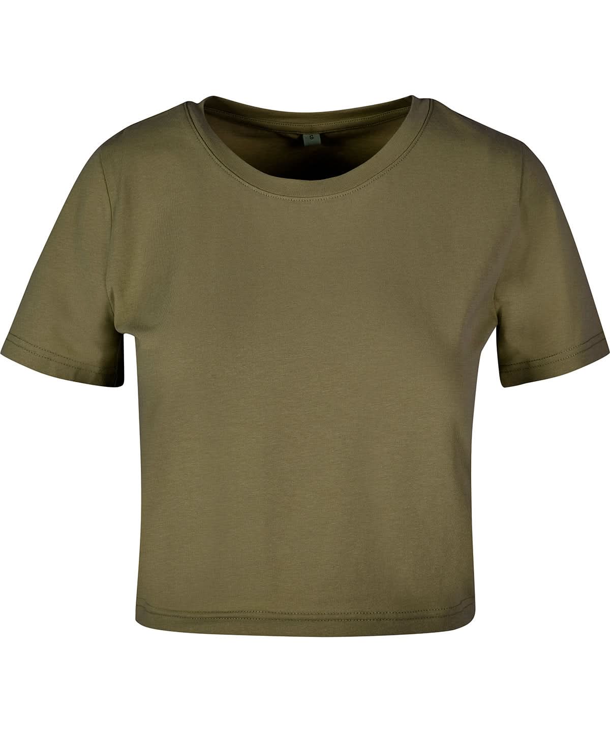 New Morning Studios Womens cropped tee NM006 - Olive - Customisable T-Shirt
