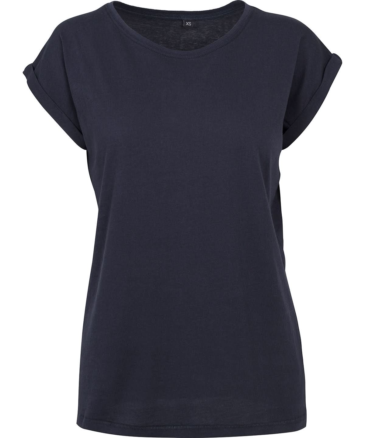 New Morning Studios Womens regular extended shoulder tee Navy NM007 - Navy - Customisable T-Shirt