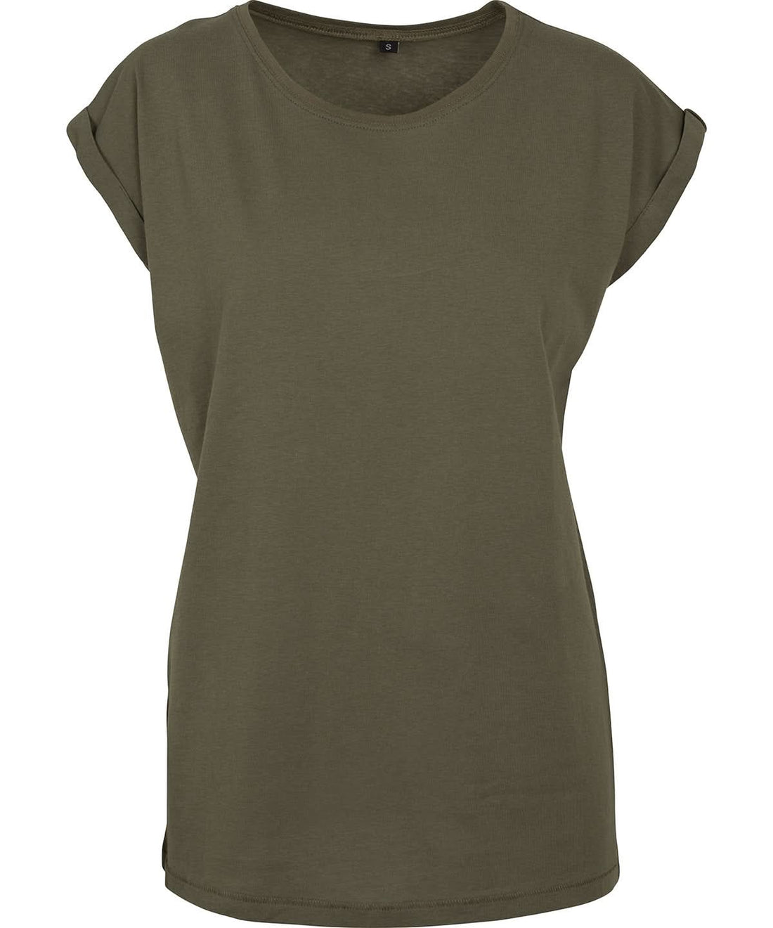 New Morning Studios Womens regular extended shoulder tee Olive NM007 - Olive - Customisable T-Shirt