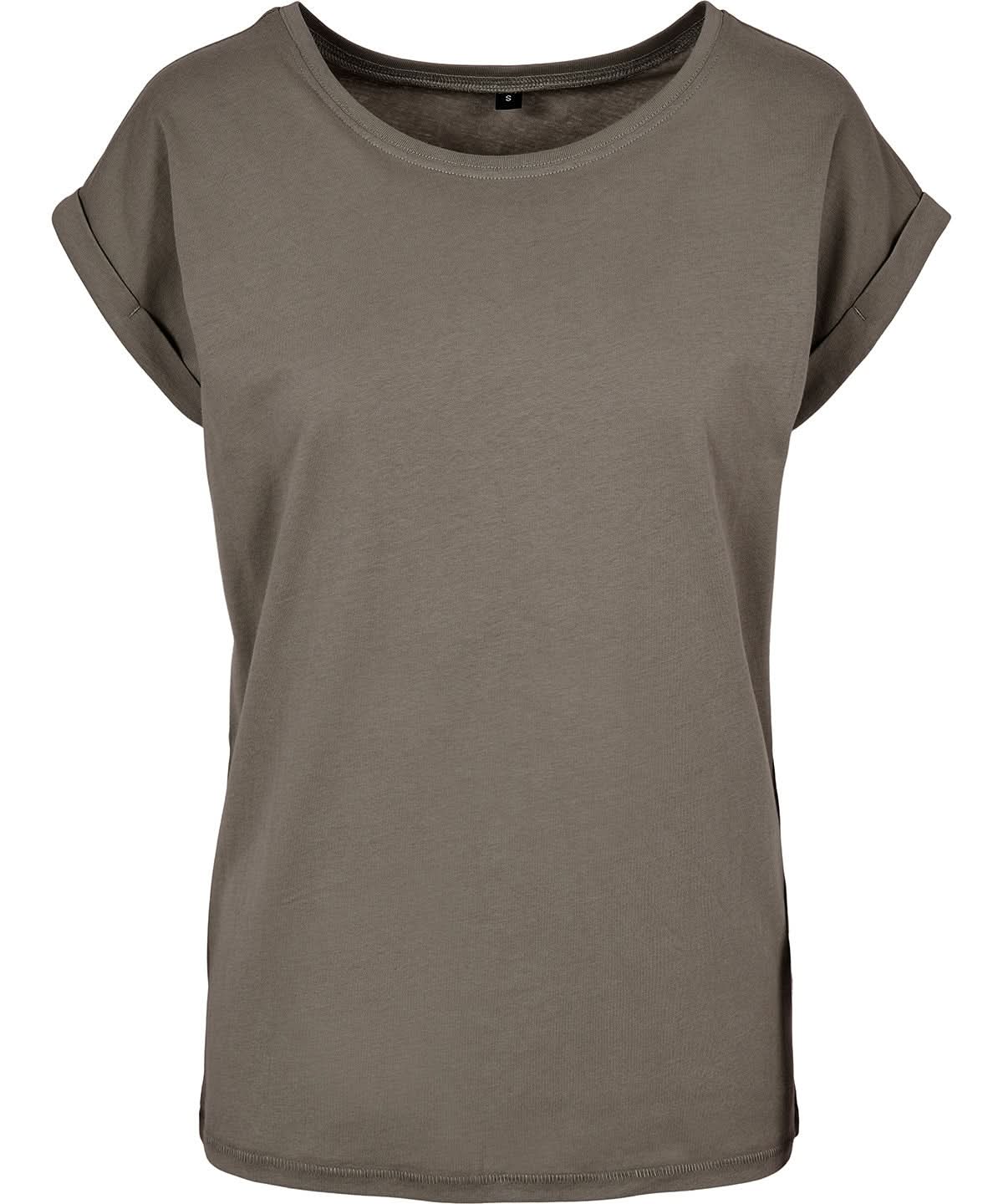 New Morning Studios Womens regular extended shoulder tee Pale Olive NM007 - Pale Olive - Customisable T-Shirt