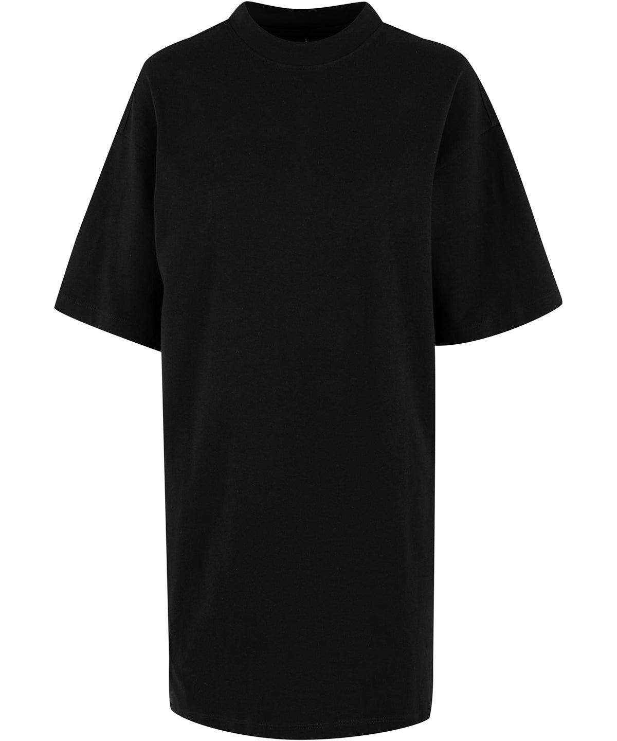 Women’s heavy oversized tee dress - NM046 - Black - Customisable Dresses