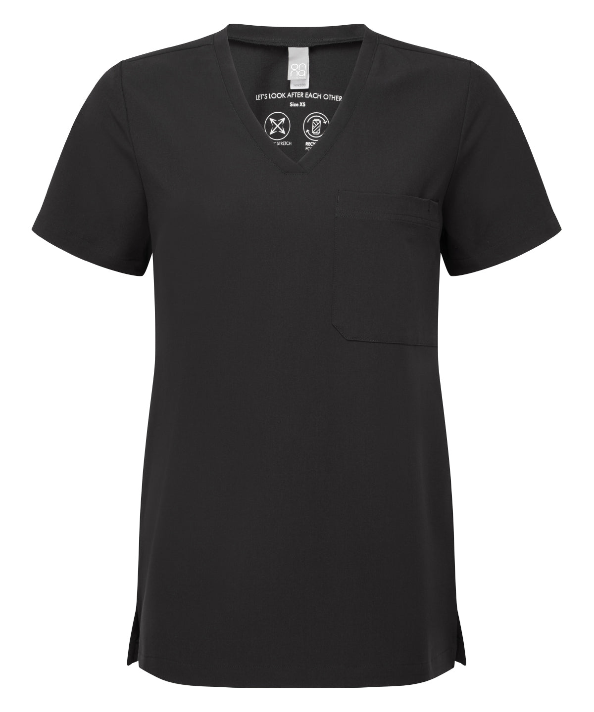 Women’s Limitless Onna-stretch tunic - NN300 - Black - Customisable Tunics