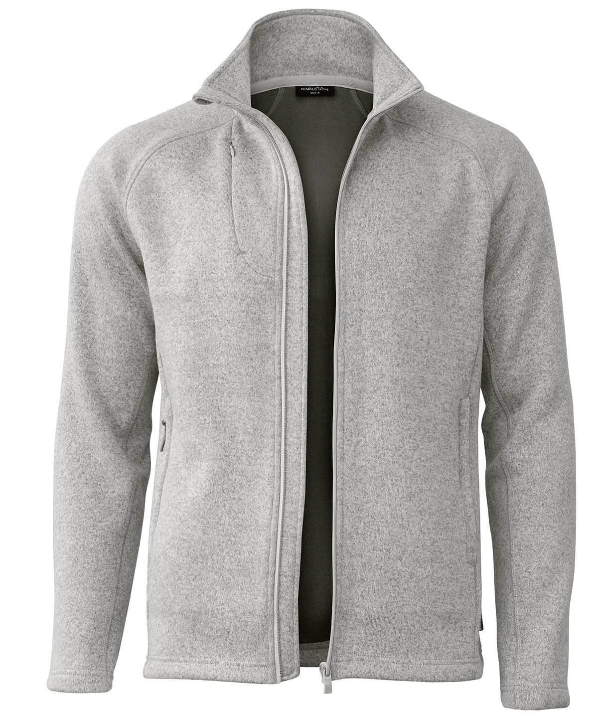 Nimbus Montana knitted fleece jacket NP08M - Light Grey Melange - Customisable Jacket