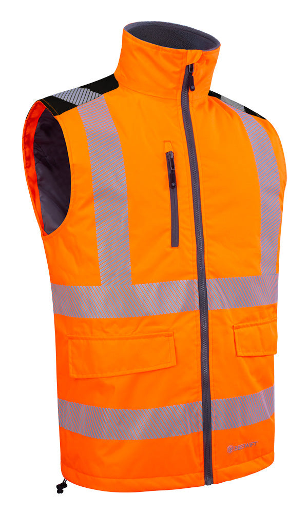 Mens Two-Tone Bodywarmer - Orange Black - Customisable Bodywarmers