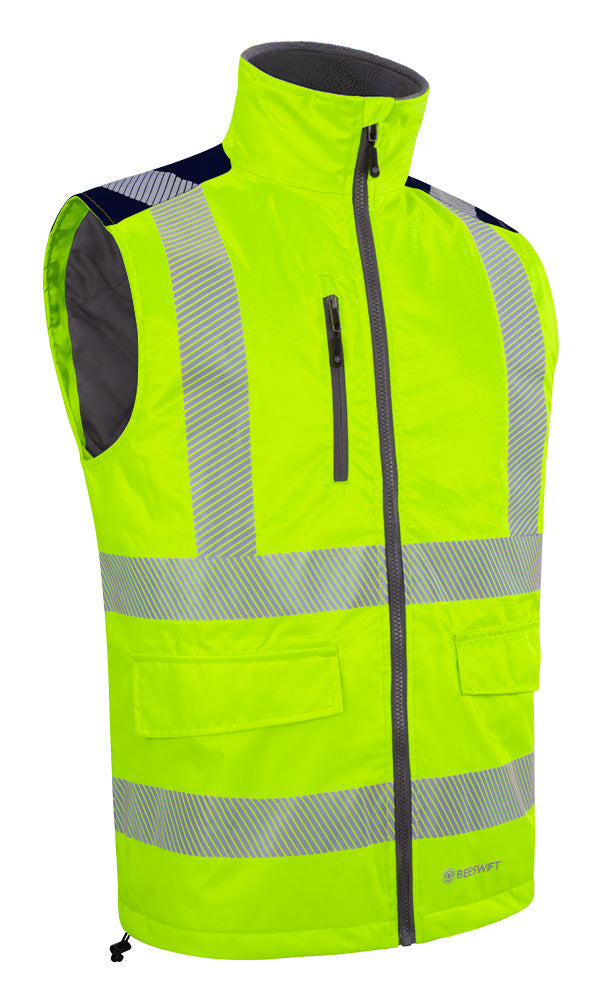 Mens Two-Tone Bodywarmer - Saturn Yellow Navy - Customisable Bodywarmers