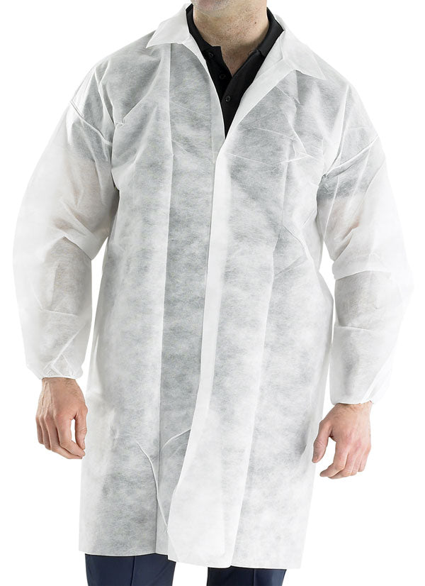 Beeswift Polyprop Disposable Visitors Coat Pdvc - White - Customisable Coveralls