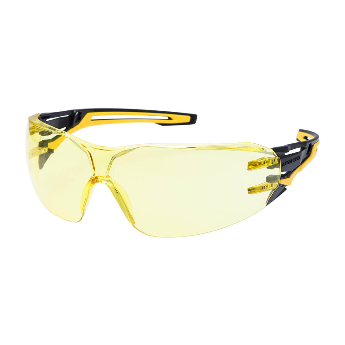 Anthracite Wraparound Safety Glasses Pr01 - Amber R - Customisable Safety Spectacles