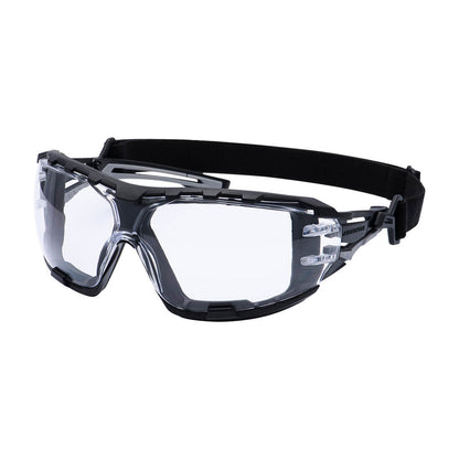 Anthracite Wraparound Plus Safety Glasses Pr02 - Clear R - Customisable Safety Spectacles