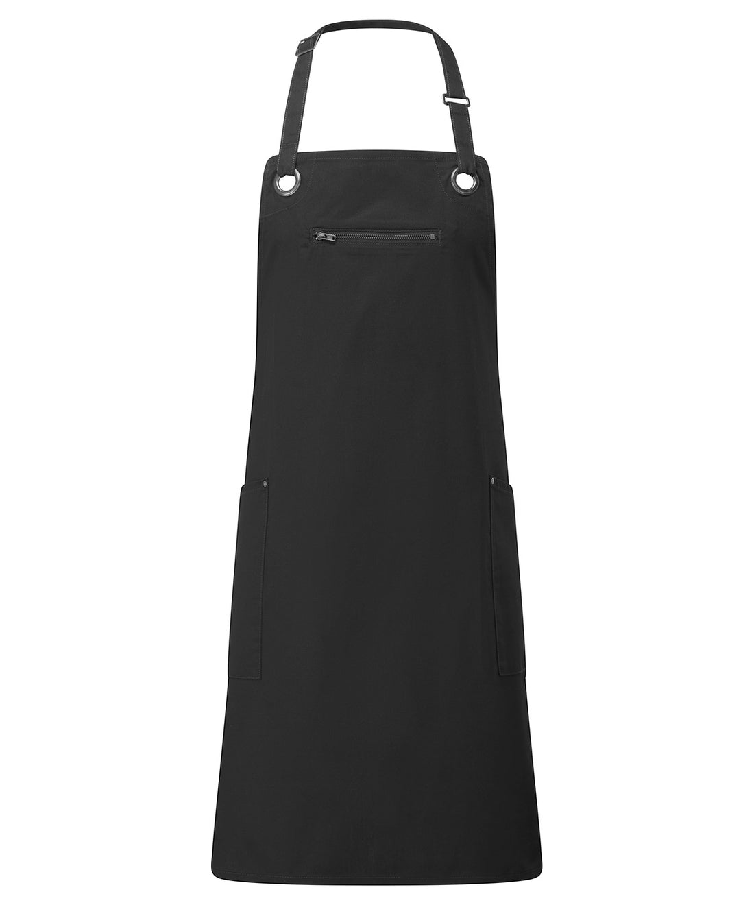 ‘Barley’ Contrast Stitch Bib Apron - PR121 - Black Charcoal One size - Customisable Aprons