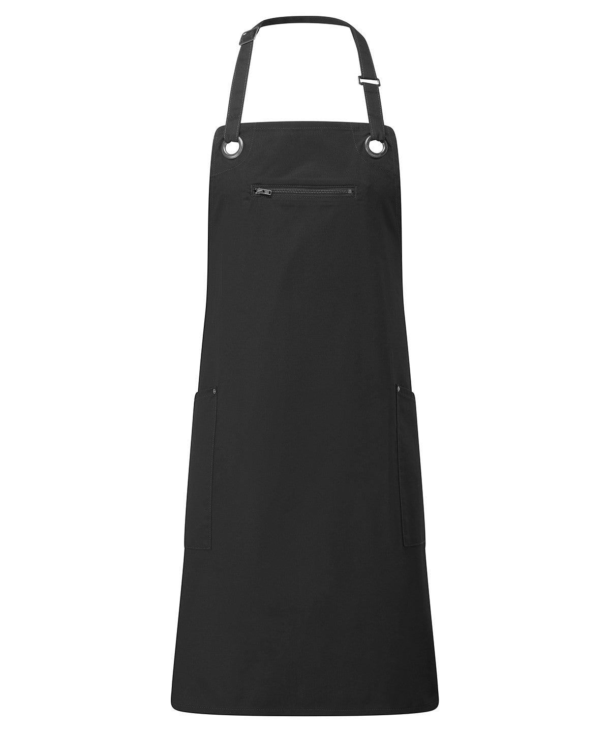 ‘Barley’ Contrast Stitch Bib Apron - PR121 - Black Charcoal One size - Customisable Aprons