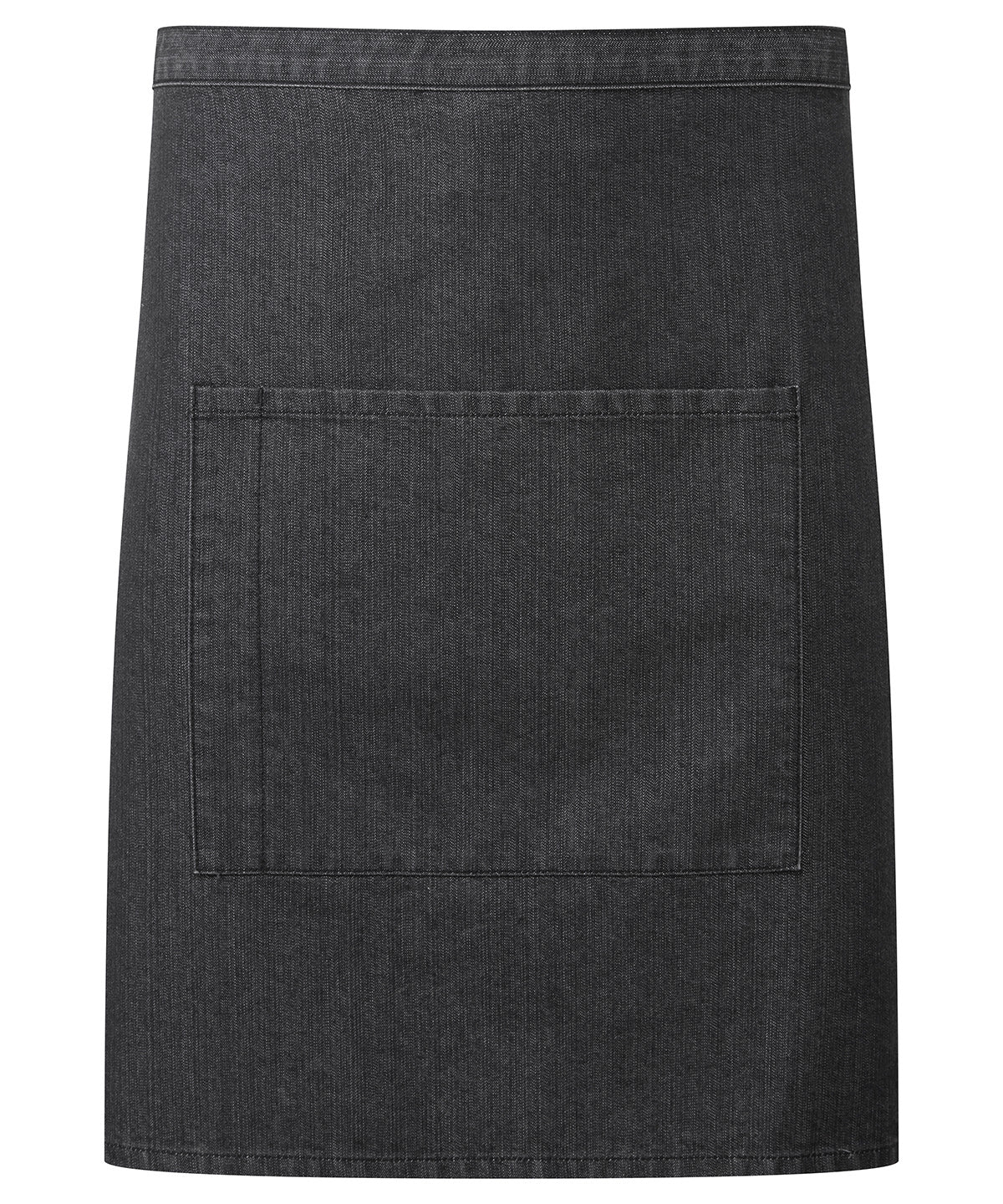 ‘Colours collection’ mid-length pocket apron - PR141 - Black Denim One size - Customisable Aprons