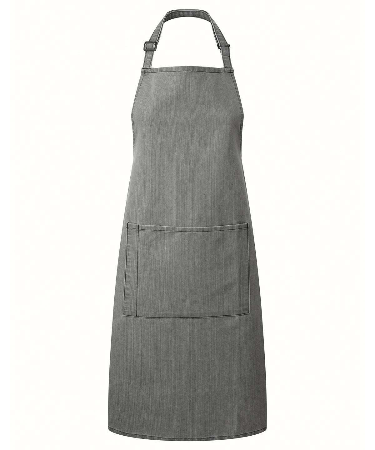 12 x Popular Bib Aprons with Pocket + Free Logo - Grey Denim One size - Customisable Bundle