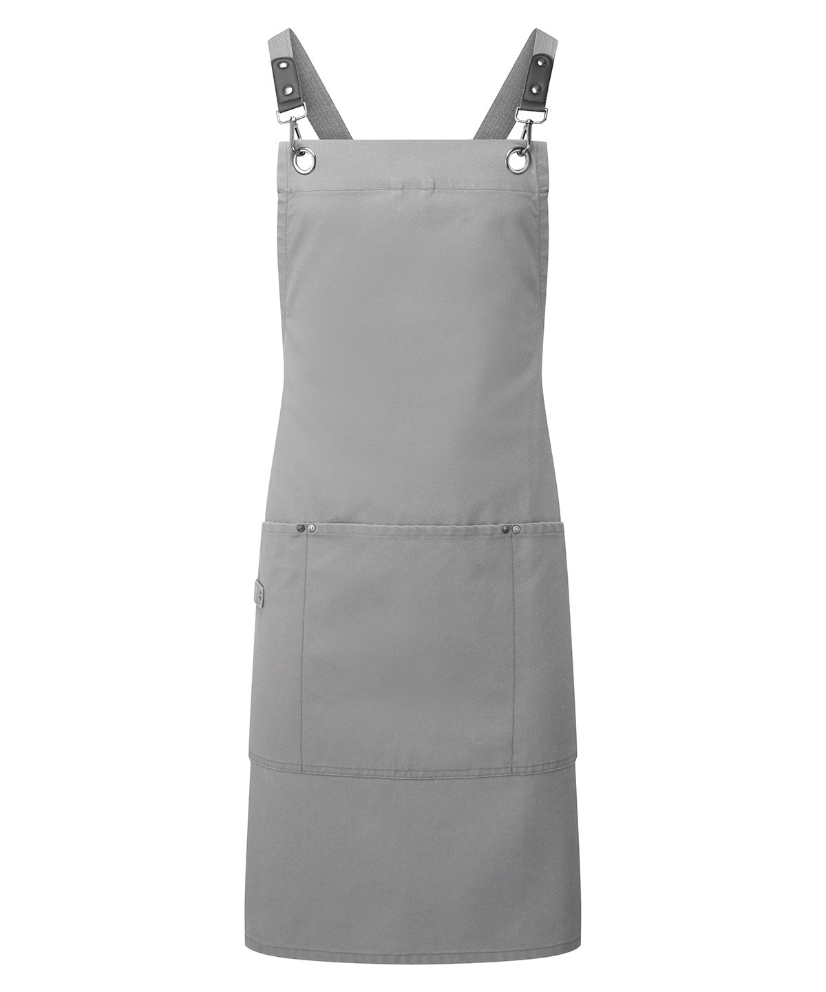 Clip ‘n’ Clasp cross-back bib apron - PR182 - Dark Grey One size - Customisable Aprons