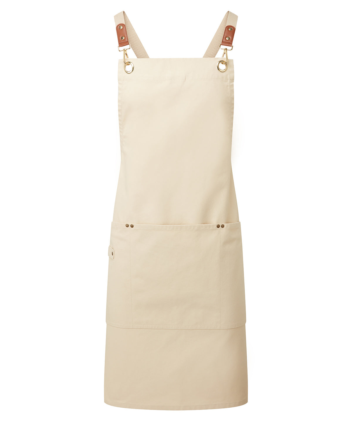 Clip ‘n’ Clasp cross-back bib apron - PR182 - Natural One size - Customisable Aprons