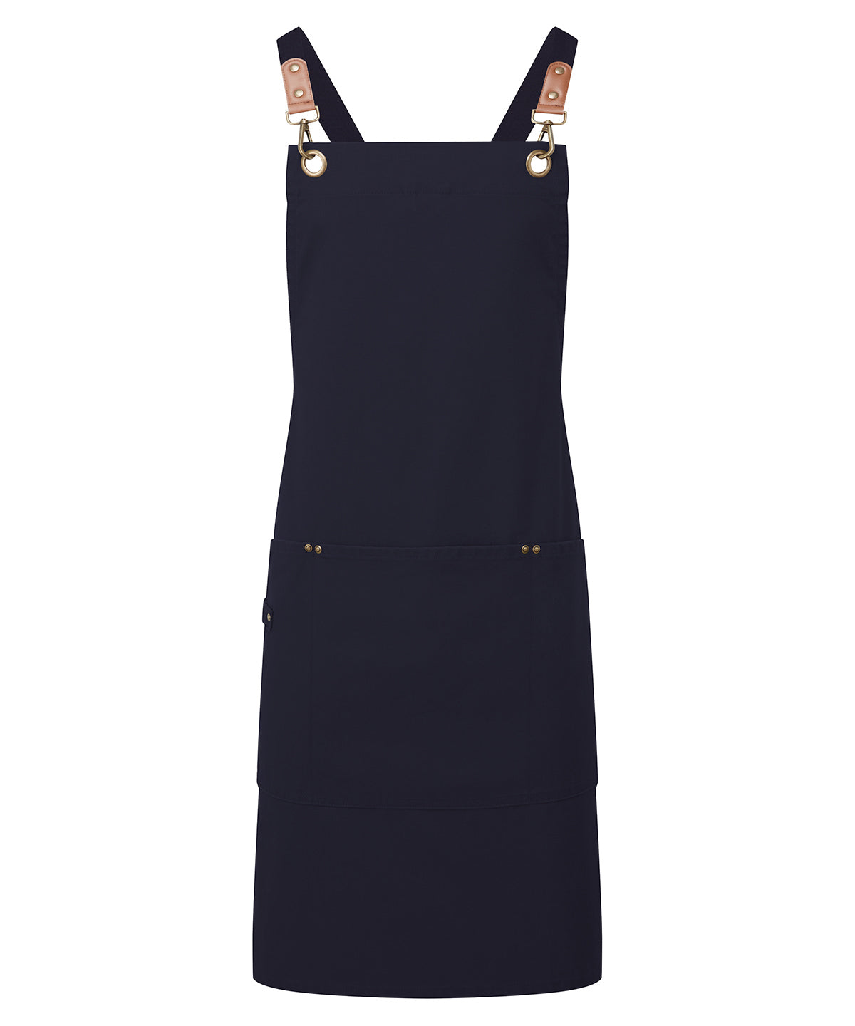 Clip ‘n’ Clasp cross-back bib apron - PR182 - Navy One size - Customisable Aprons