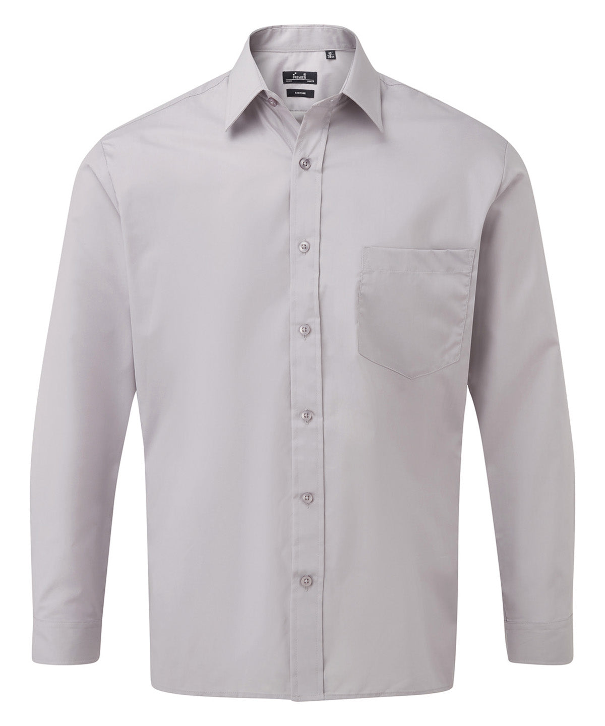 Long sleeve poplin shirt - PR200 - Silver* - Customisable Shirts