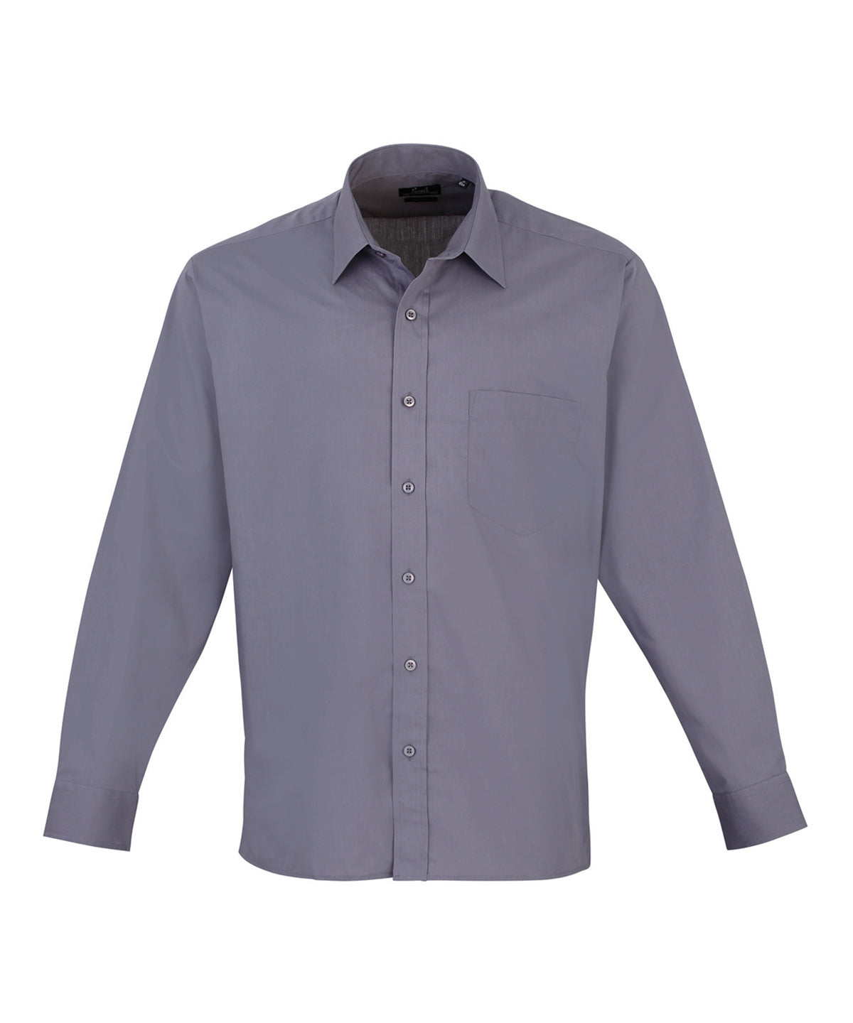 Long sleeve poplin shirt - PR200 - Steel* - Customisable Shirts