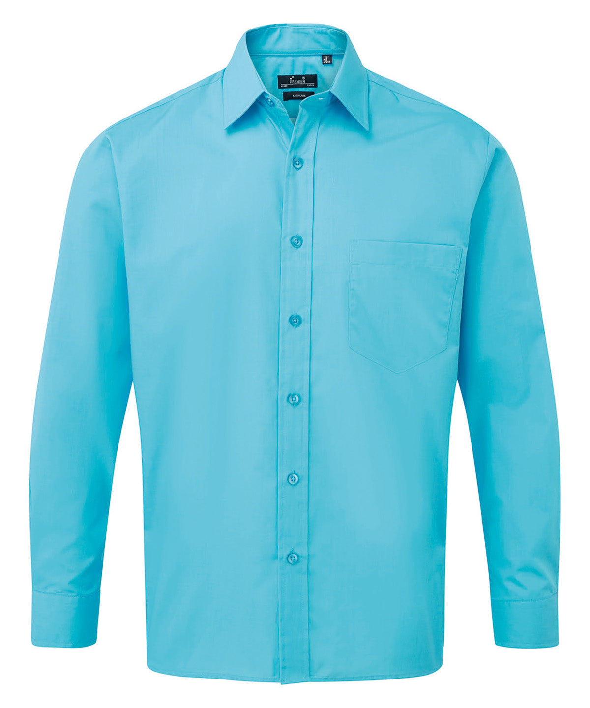 Long sleeve poplin shirt - PR200 - Turquoise* - Customisable Shirts