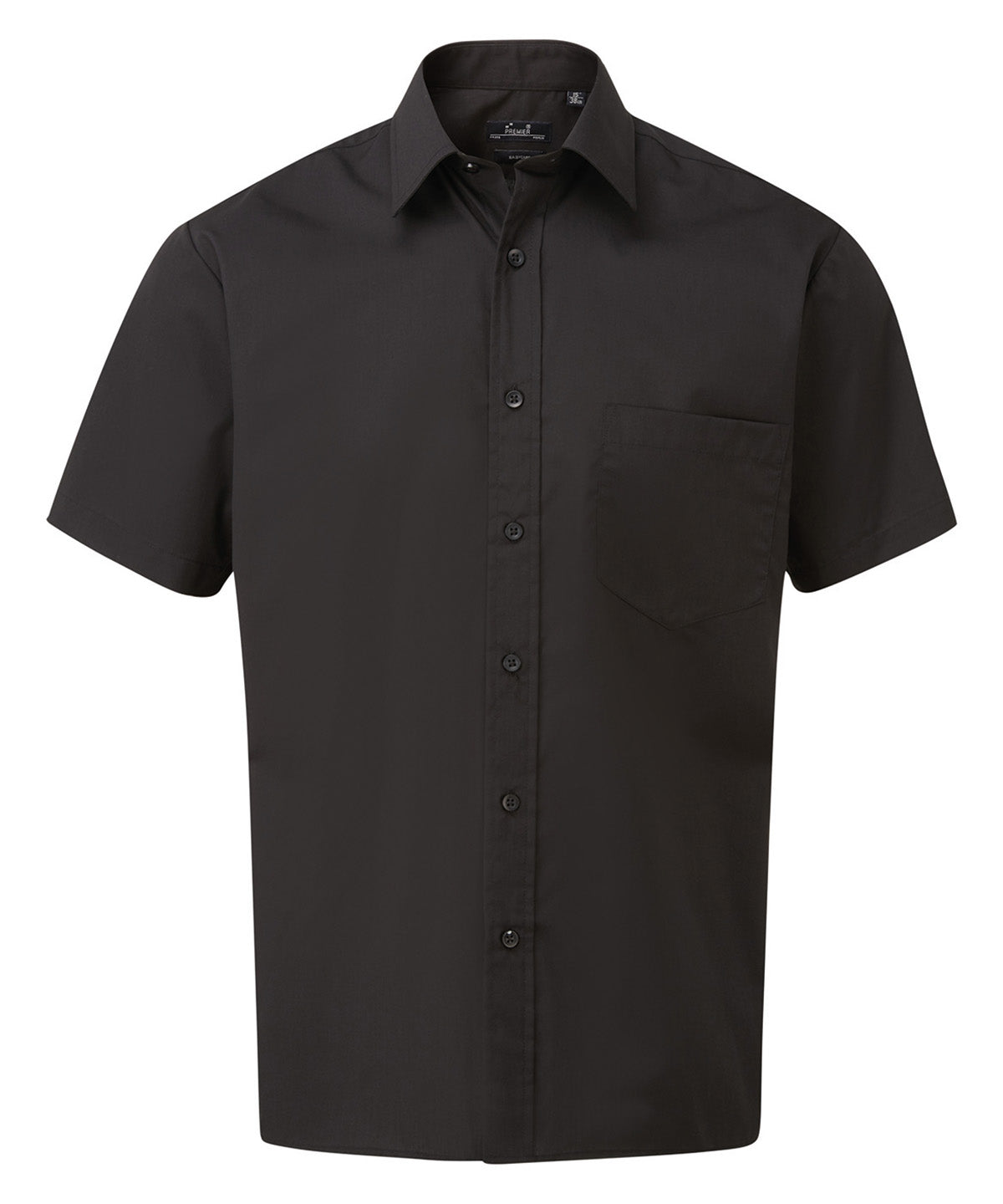 Short sleeve poplin shirt - PR202 - Black* - Customisable Shirts