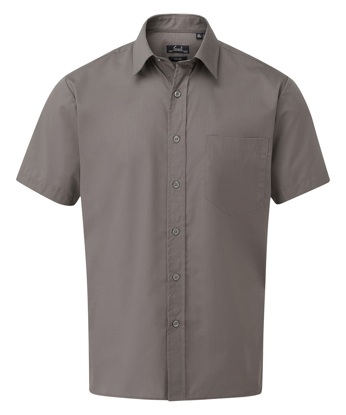 Short sleeve poplin shirt - PR202 - Dark Grey* - Customisable Shirts