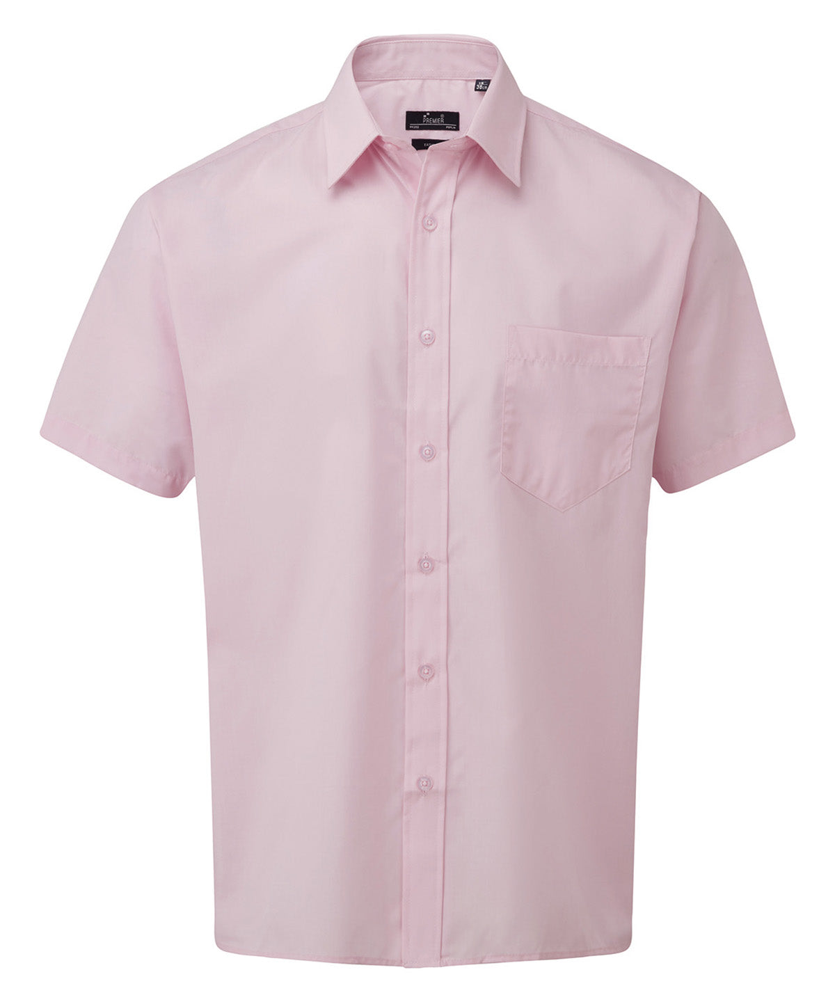 Short sleeve poplin shirt - PR202 - Pink - Customisable Shirts