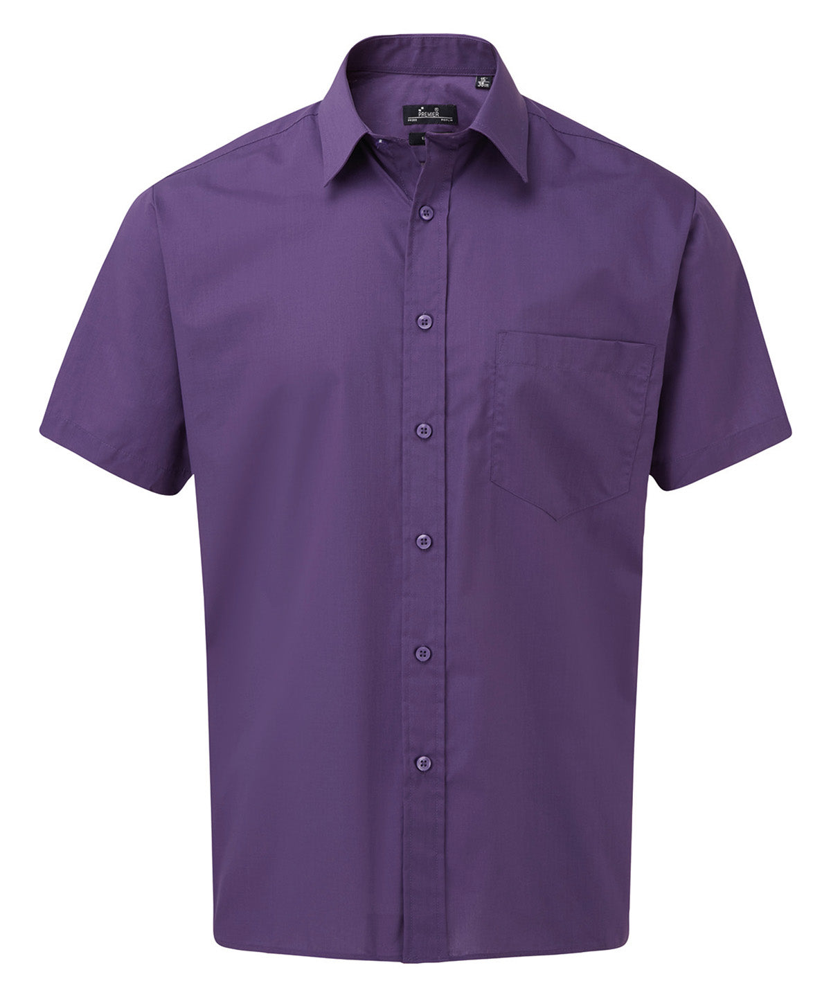 Short sleeve poplin shirt - PR202 - Purple* - Customisable Shirts