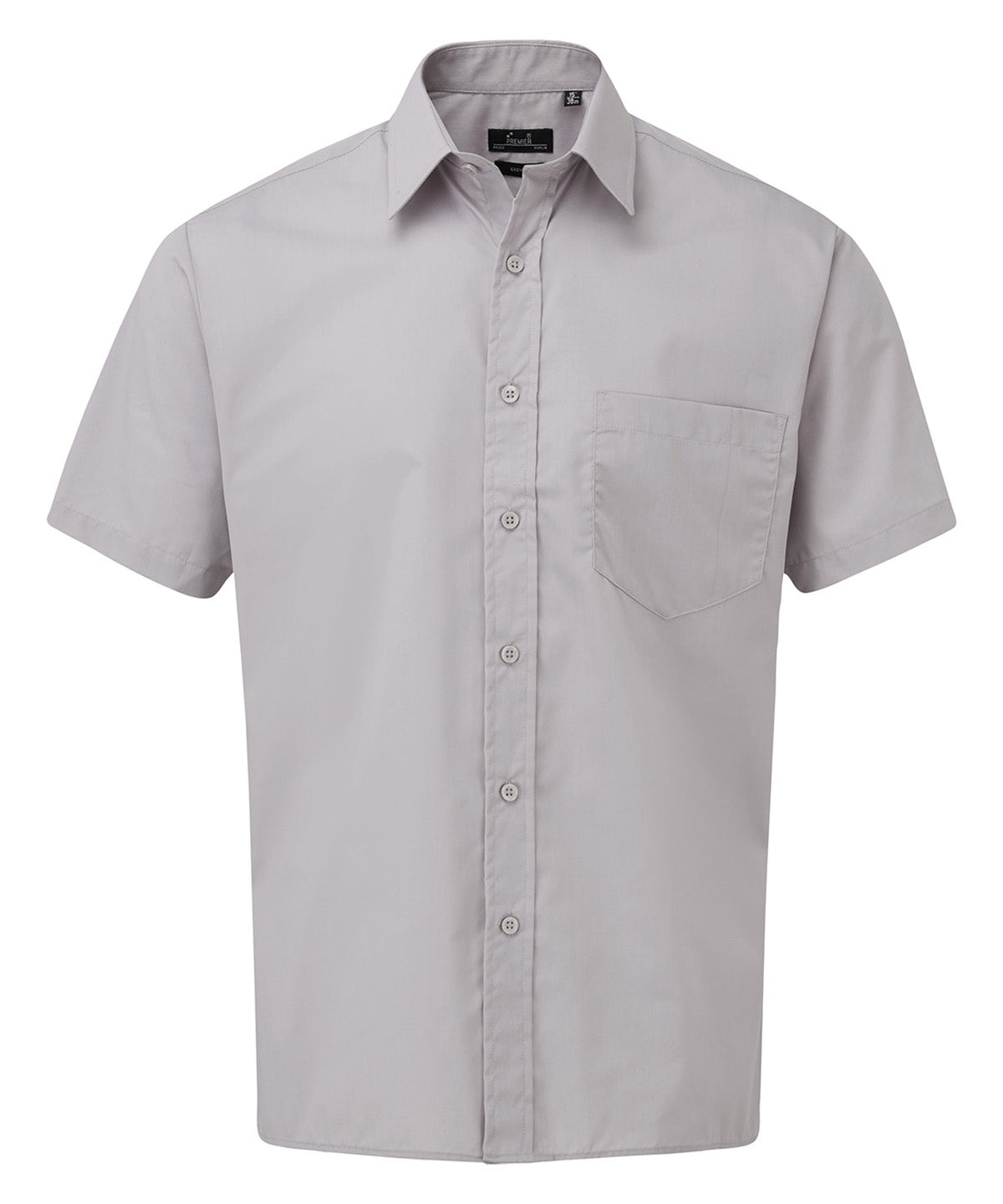 Short sleeve poplin shirt - PR202 - Silver* - Customisable Shirts